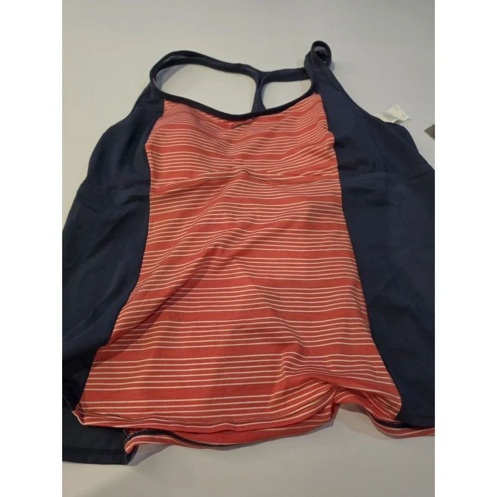 NWT Nike Striped Racerback Blue and Orange Tankini Top Size 3xl